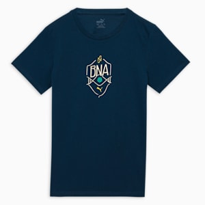 Neymar JR "BNA" Youth Football Logo Tee, Marine Blue-Sand Dune, extralarge-IND